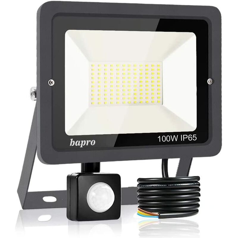 Image of Paideste 100W Motion Sensor LED Floodlight, 10000LM Outdoor LED Spotlight, Warm White 3000K, IP65 Waterproof Floodlight Wall Lights, Security Lamp