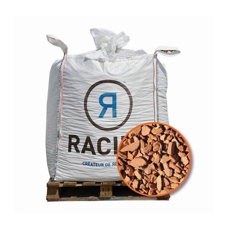 Paillage minéral décoratif en brique pilée 10/25 big bag 1 m3 pour 20m2