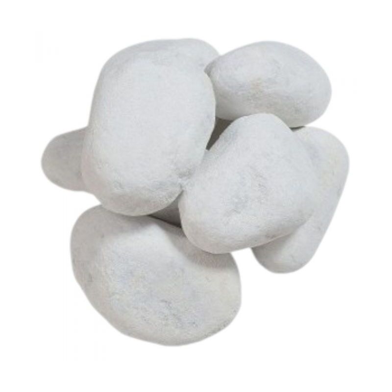 Paillage minéral Galet marbre blanc Carrare 40-60mm, sac 25 kg - F-PAI011
