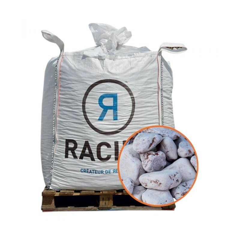 Paillage minéral Galet marbre rouge 40-60mm, Big bag 500 kg - F-PAI072