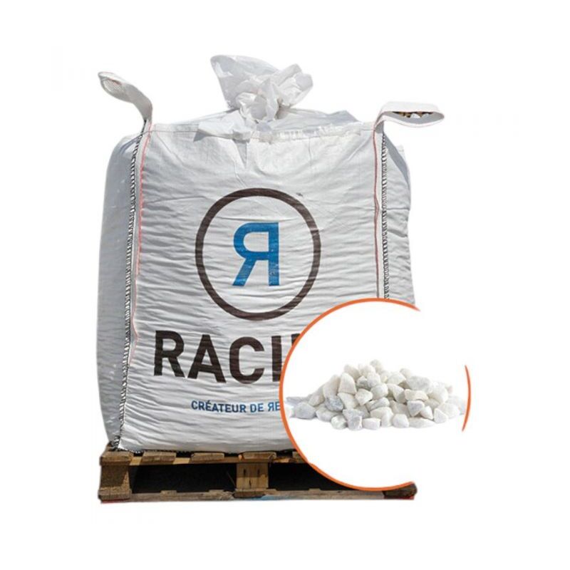 Racine - Paillage minéral Gravier blanc 4/10mm, Big bag 750 kg - pro 605