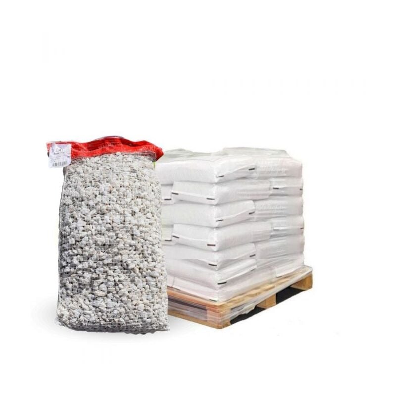 Paillage minéral Gravier marbre blanc 8-12mm, 10 sacs de 20 kg - F-PAI064-10x20