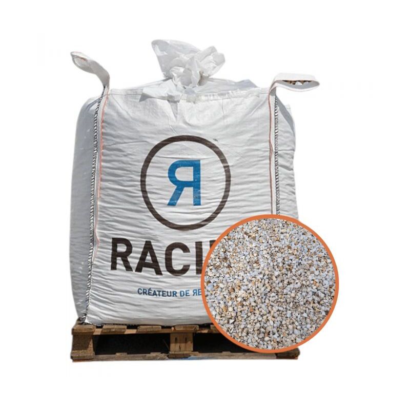 Paillage minéral Gravier marbre blanc 8-12mm, Big bag 500 kg - F-PAI065