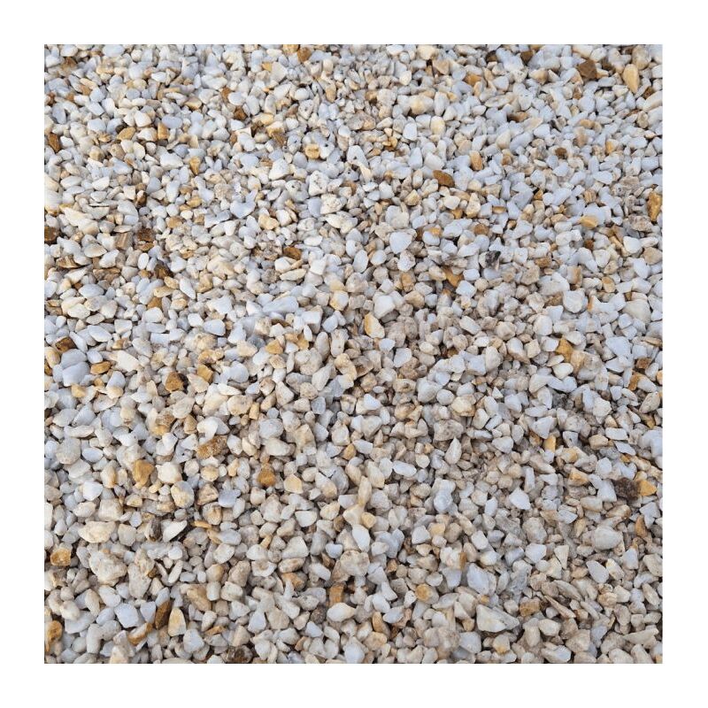 Paillage minéral Gravier marbre blanc 8-12mm, sac de 20 kg - F-PAI064