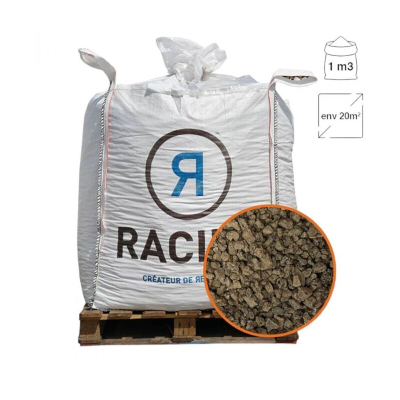 Racine - Paillage minéral pouzzolane grise 7/15 Big bag 1 m3 pour 20m2 - Gris