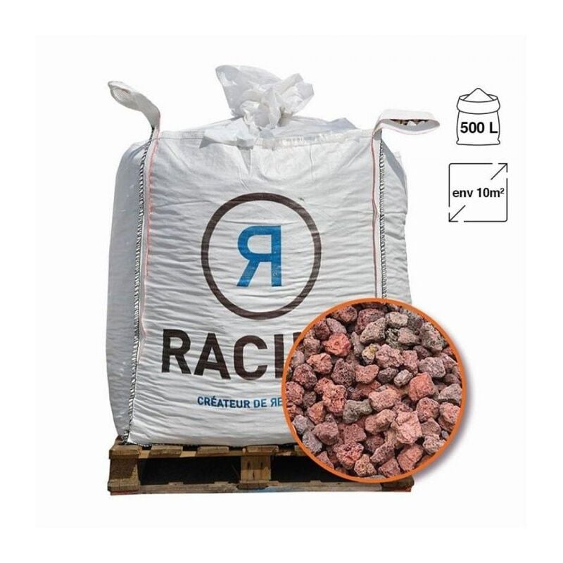 Racine - Paillage minéral en pouzzolane rouge 7/15 500 litres pour 10m2