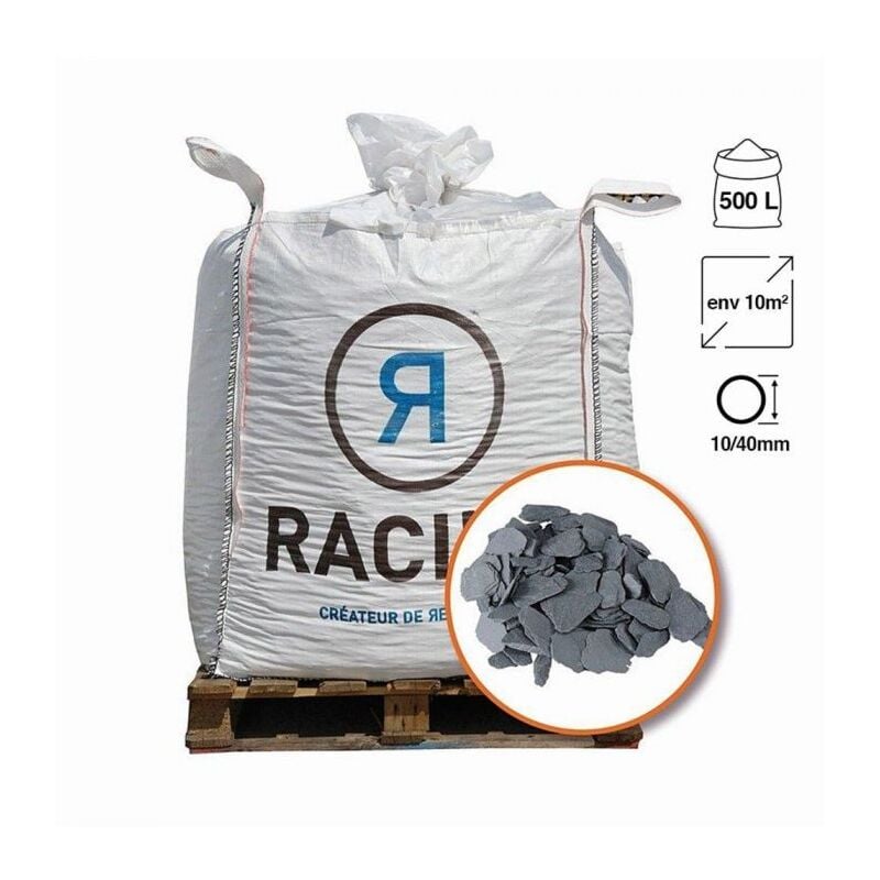 Racine - Paillage naturel ardoise grise 10-40 Big bag 500 litres pour 10m2 - PRO435-BB500