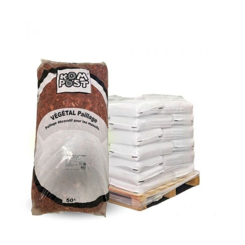 Paillage plaquette colorée 20/40mm, Rouge, 48 sacs 50l - PRO99-48x50