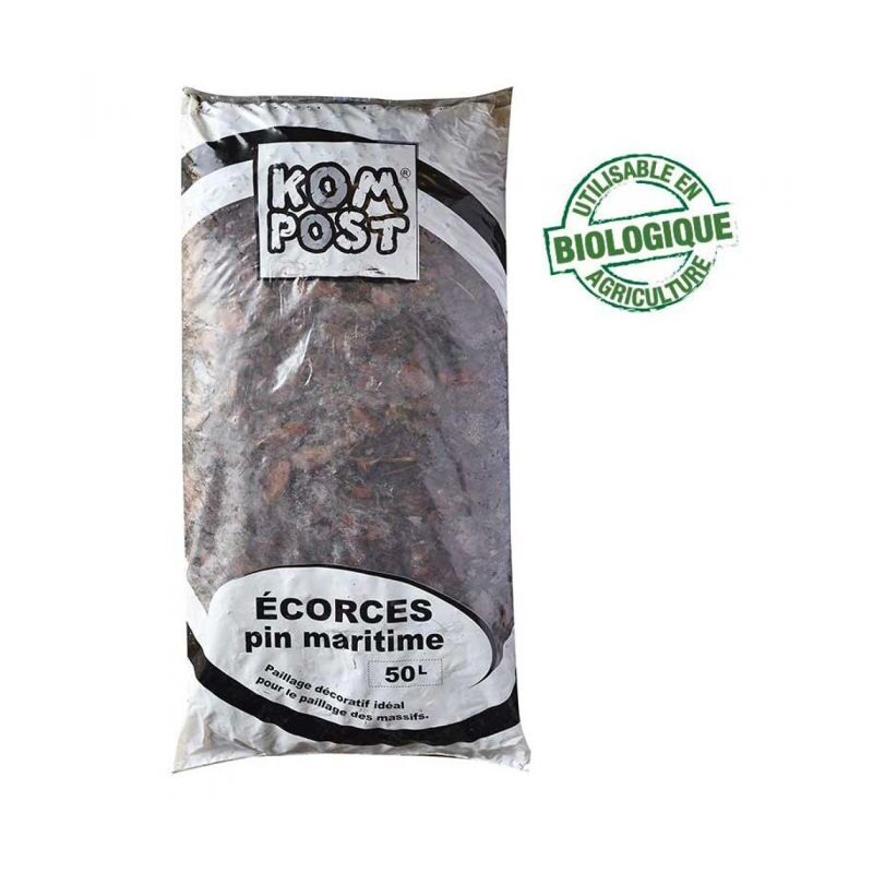 Paillage végétal biodégradable écorces de pin maritime, sac 50 l - KOM37