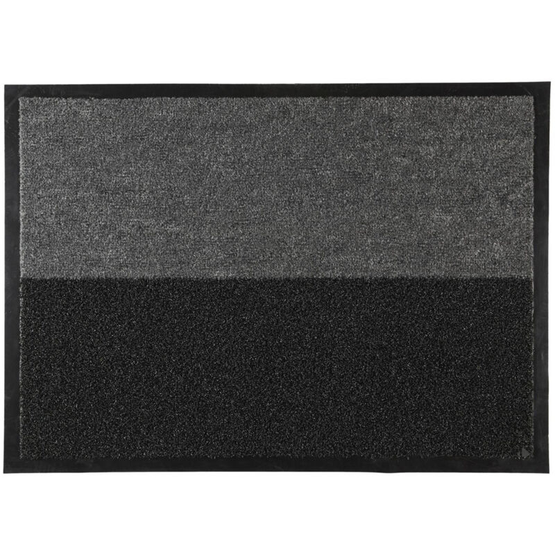 Linnea - Paillasson 50x70 cm collection nox 2en1 antidérapant et brossant noir et gris