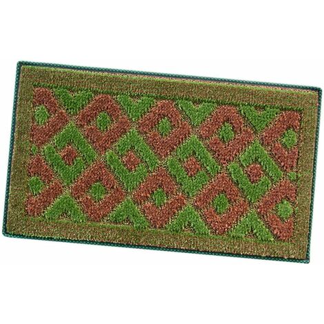 Paillasson Absorbant Velouté et Antidérapant Rectangulaire Vert - 40x70 cm