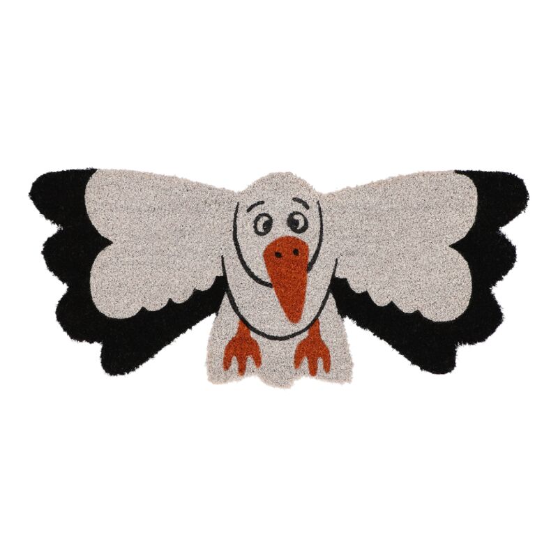 Best For Boots - Paillasson en forme de cigogne en fibre de coco - Noir/Blanc - l 74,4 x p 33,3 - Livraison gratuite