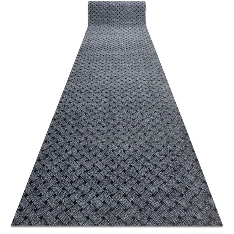 RUGSX Paillasson antidérapant pour les mètres courants 200 cm VECTRA 902 Liverpool extérieur, intérieur, sur caoutchouc - gris clair grey 200x120 cm