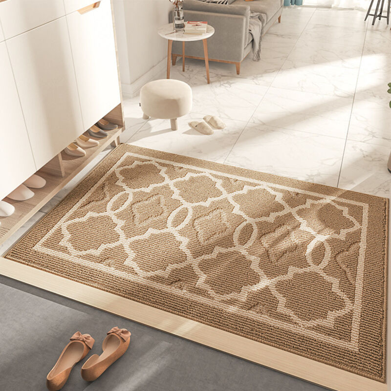 Paillasson Antidérapant, Tapis de Porte Intérieur et Extérieur Absorbant et Résistant, Tapis d'entrée Lavable en Machine, Anti-Poussière - Kaki, 90 x