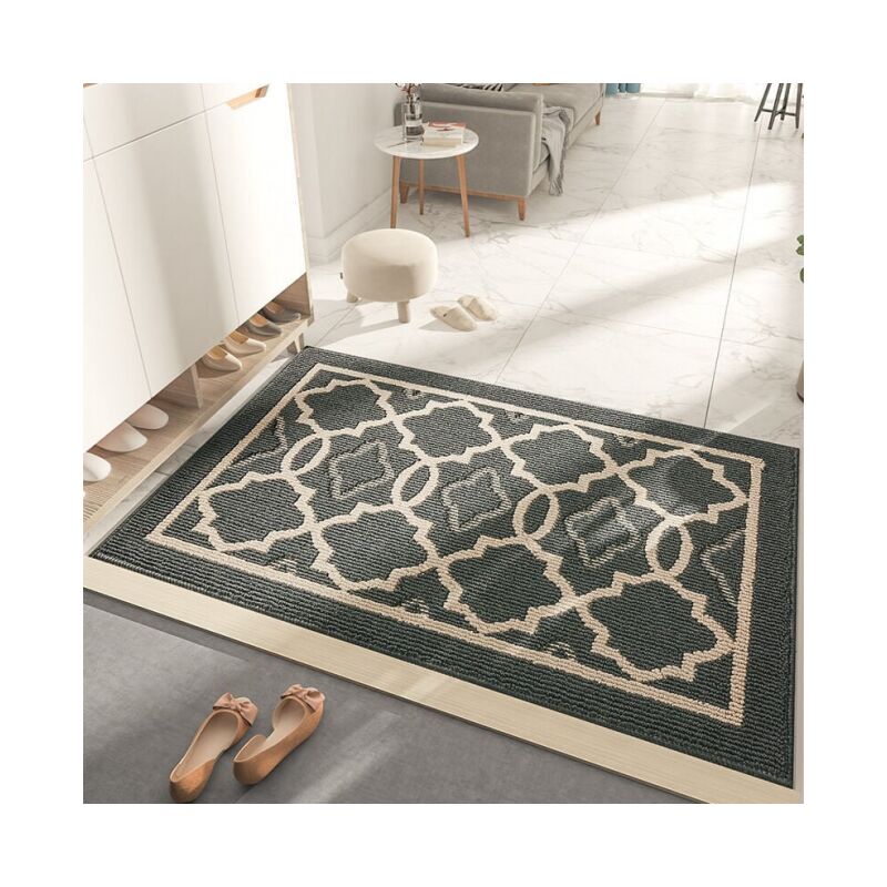 Paillasson Antidérapant,Tapis de Porte Intérieur et Extérieur Absorbant et Résistant,Tapis d'entrée Lavable en Machine,Anti-Poussière - 60 x 90