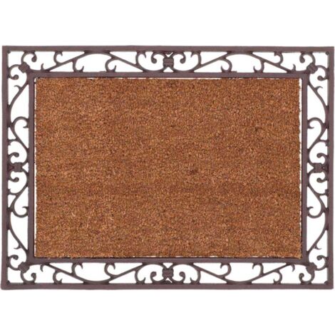 Paillasson rectangulaire  - 75 x 55 cm - Fonte et coco - Livraison gratuite