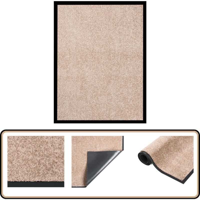 Paillasson Beige 60x80 cm - Tapis D'entrée - Paillasson - Porte D'entrée - Tapis Intérieur - Tapis Extérieur