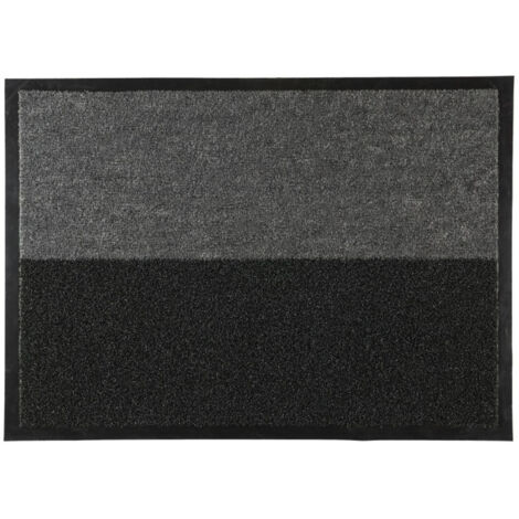 Paillasson Brossant "2 en 1" 50x70cm Noir & Gris