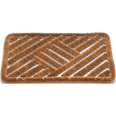 Paillasson brosses en coco coco naturel/acier L500xl800xS30mm