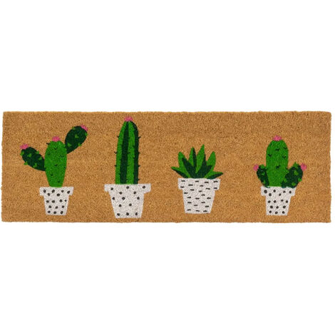 Paillasson cactus 75 cm – PVC imputrescible – Résistant au soleil – Décoratif pour entrée originale – Unimasa