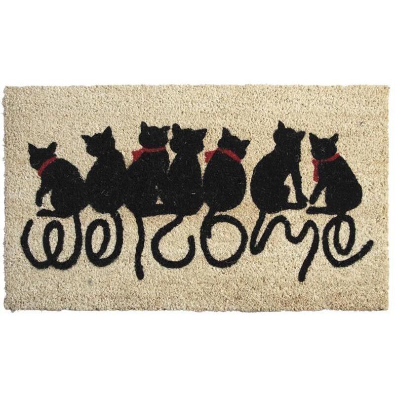 AUBRY GASPARD  - Paillasson coco blanchi 75 x 45 cm Chats welcome