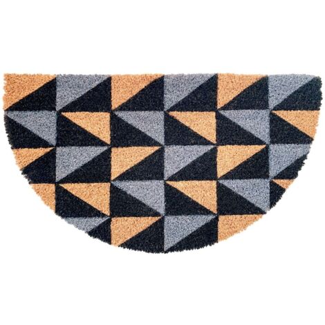 Paillasson Coco 38x68 Cm Antidérapant Tapis Demi-lune Extérieur Porte Entrée - D