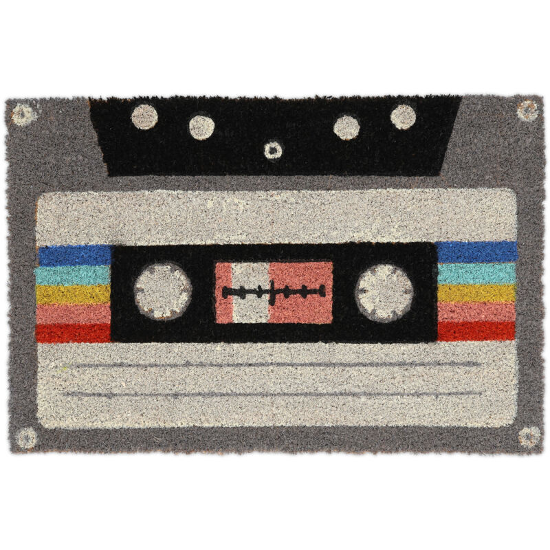 Relaxdays - Paillasson coco 60x40 cm, tapis, motif cassette, antidérapant, résistant, intérieur, extérieur, multicolore