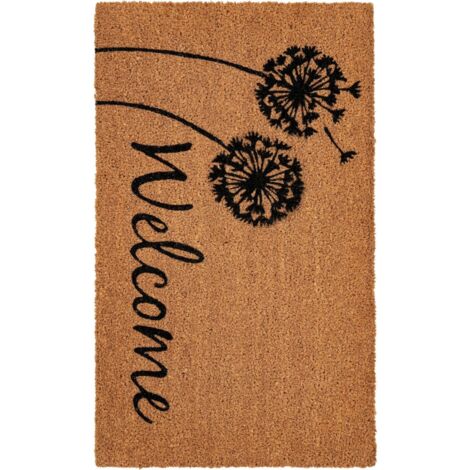 Paillasson coco absorbant antidérapant beige naturel - 75 x 45 cm