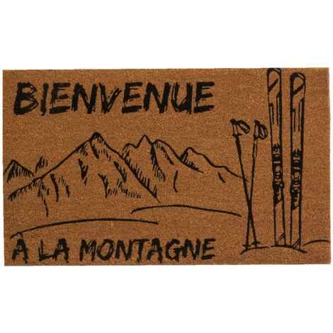 AUBRY GASPARD Paillasson coco intérieur extérieur 75 x 45 cm Bienvenue à la montagne