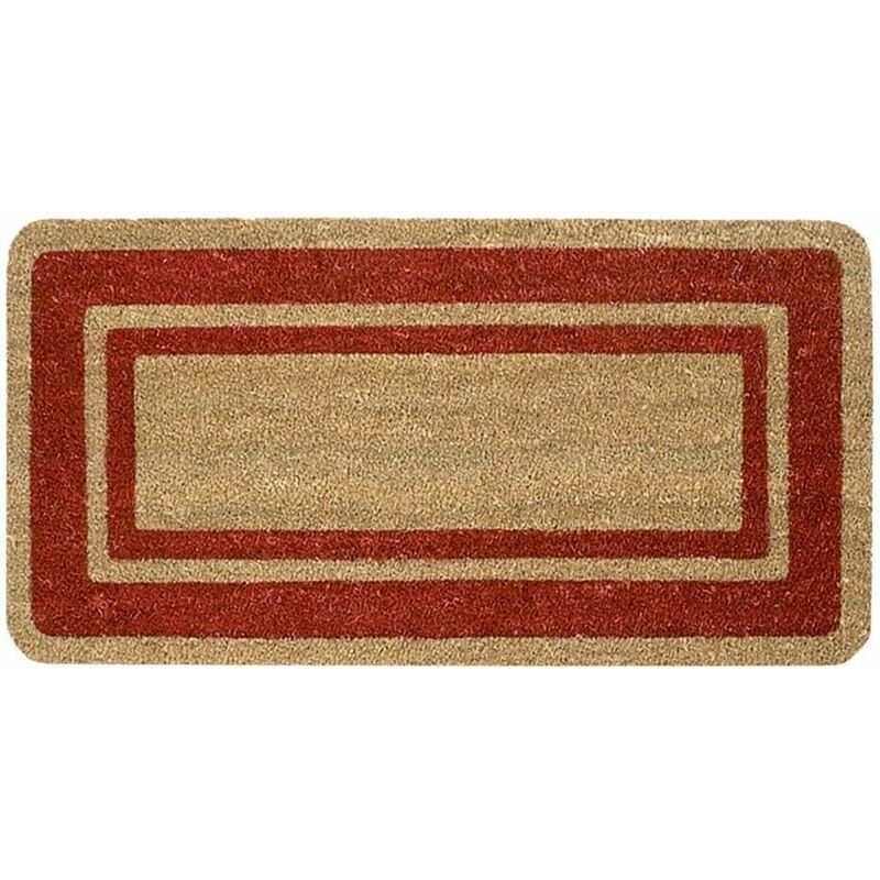 Emmevi Mv S.p.a. - Paillasson Coco Naturel Élégant Antidérapant 40X70 cm Tapis Porte Entrée Interne Extérieur - Bordeaux
