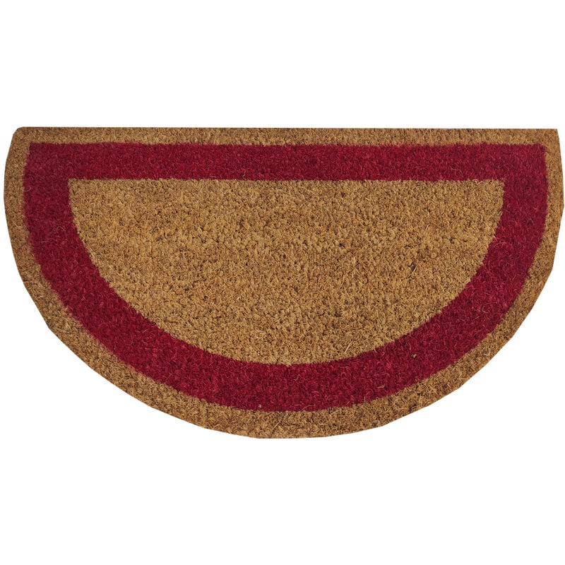 Paillasson 100% Fibre Coco Base Antidérapante Frontière Semiluna Rouge 40X60CM