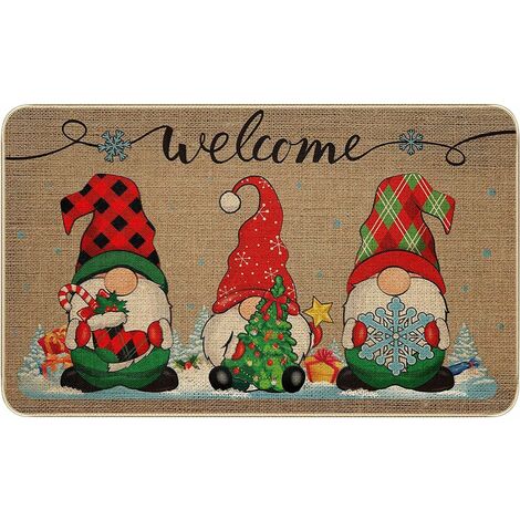 Paillasson de Noël Patchwork décoration de la Maison paillassons antidérapants intérieur/extérieur/Porte d'entrée/Salle de Bain Tapis d'entrée Tapis personnalisé Tapis de Sol Tapis，Bmulticolor