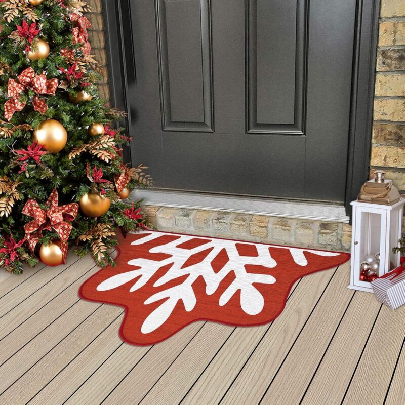 Paillasson décoratif de Noël, tapis de bienvenue, tapis de sol d'intérieur, tapis de sol pour Noël, sapin de Noël, paillasson pour entrée, cuisine,