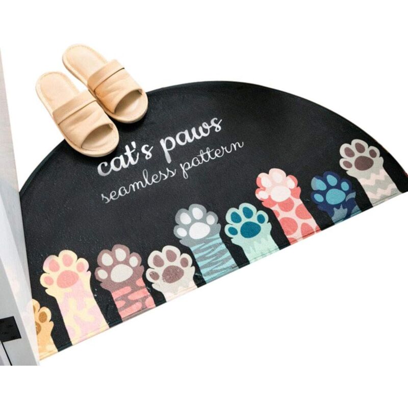 Paillasson Demi-Rond, Tapis de Porte Doux Antidérapant, Tapis Entrée Exterieur et Interieur, Tapis de Protection pour Salle de Bain, Cuisine,