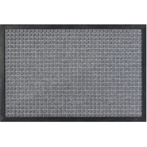 Paillasson d'entrée, paillasson ultra absorbant, anti-humidité, résistant aux taches et à la décoloration, gris, 29 x 17 po