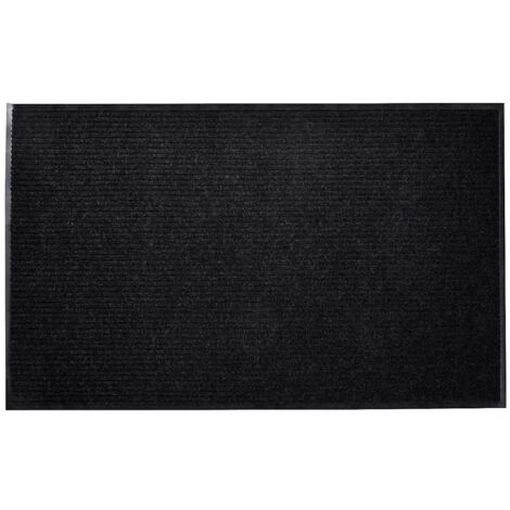 Paillasson d'entrée, Tapis de Porte,Tapis Entrée Intérieur Noir PVC 90 x 150 cm MKS19442
