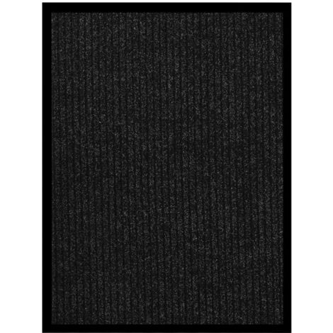 Paillasson d'entrée, Tapis de Porte,Tapis Entrée Intérieur rayé Anthracite 60x80 cm MKS58374