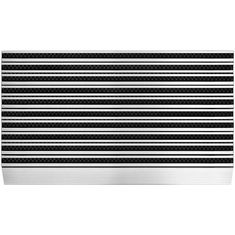 Paillasson en aluminium Profi Brush slim Extra plat Avec brosses 50 x 80 cm