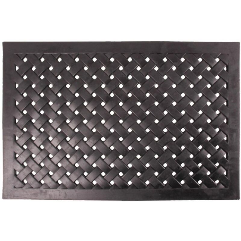 Esschert Design - Paillasson en caoutchouc tressé - 75 x 45 cm - Noir - Livraison gratuite