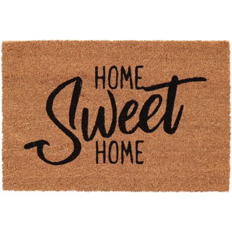 Paillasson en fibre de coco - Home Sweet Home - Beige - L 60 x l 40 cm - Livraison gratuite