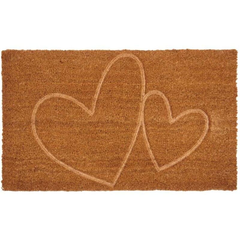 Aubry Gaspard - Paillasson coco intérieur extérieur 75 x 45 cm Coeurs thermocompressé