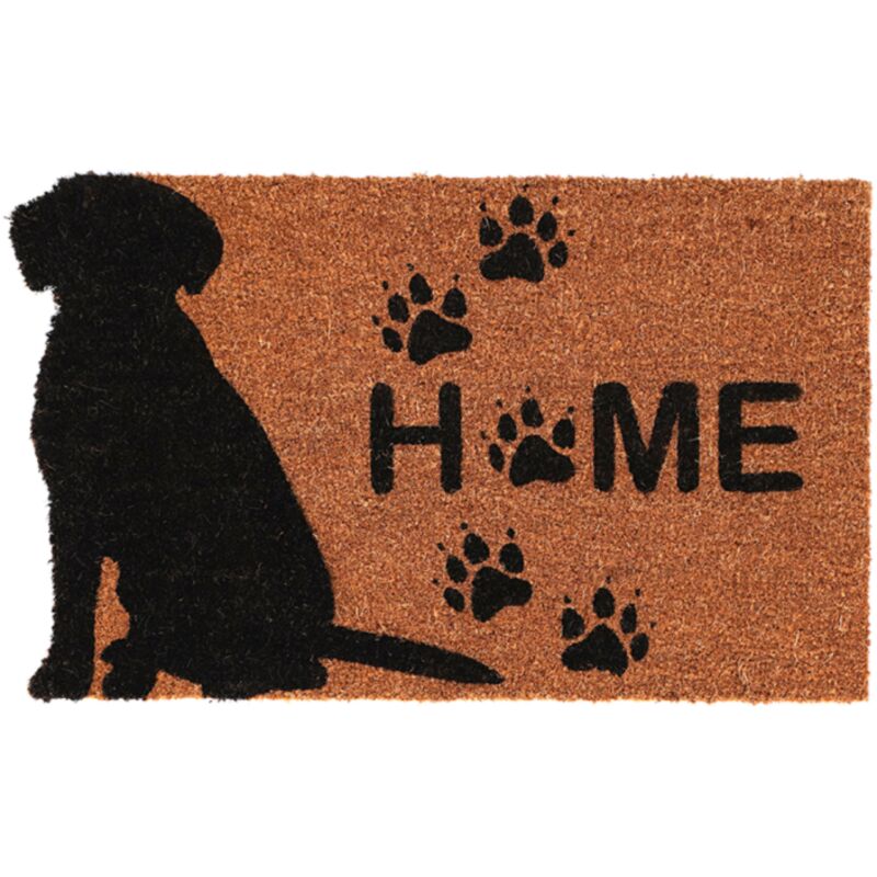 Best For Boots - Paillasson à imprimé chien en fibre de coco - Home - Marron/Noir - l 73,6 x l 45 cm - Livraison gratuite