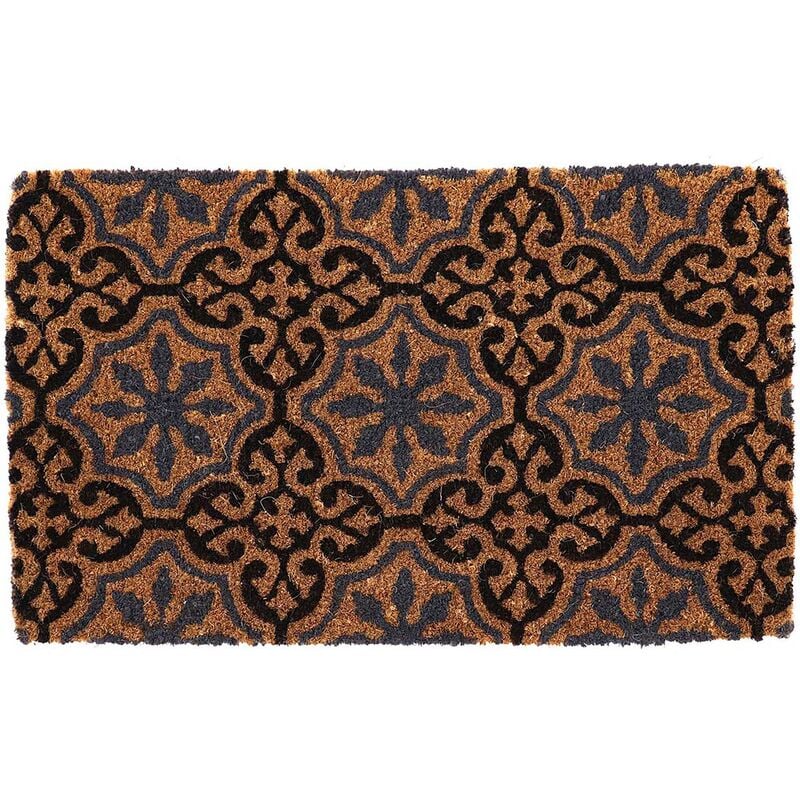 Paillasson en fibres de coco à motifs 75 x 45 cm Rosettes