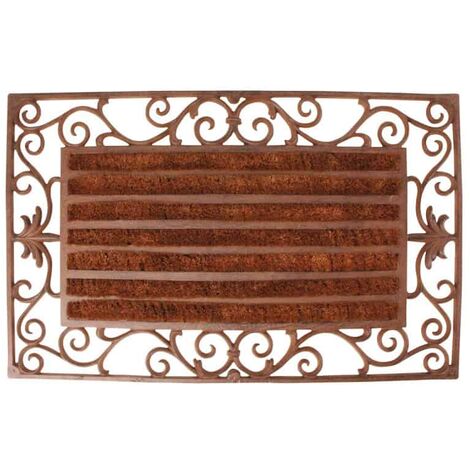 Paillasson en fonte et rouleau coco 74x46cm – Design victorien – Fibre de coco pour salissures tenaces – Poids 7,5 kg – Best For Boots