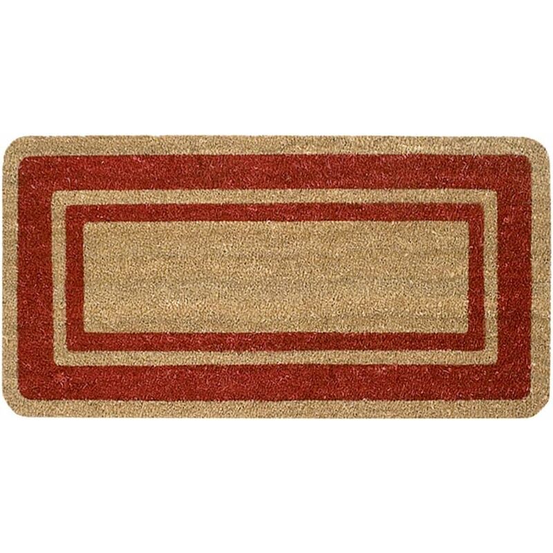 Paillasson en Noix de Coco Naturelle Antidérapant Porte d'entrée de Maison 40X80 Cm - Bordeaux