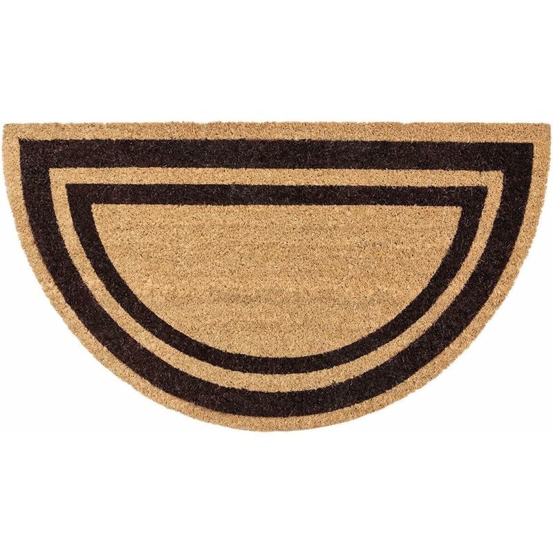 Paillasson en Noix de Coco Naturelle Antidérapant Porte d'entrée de Maison Demilune - Marron