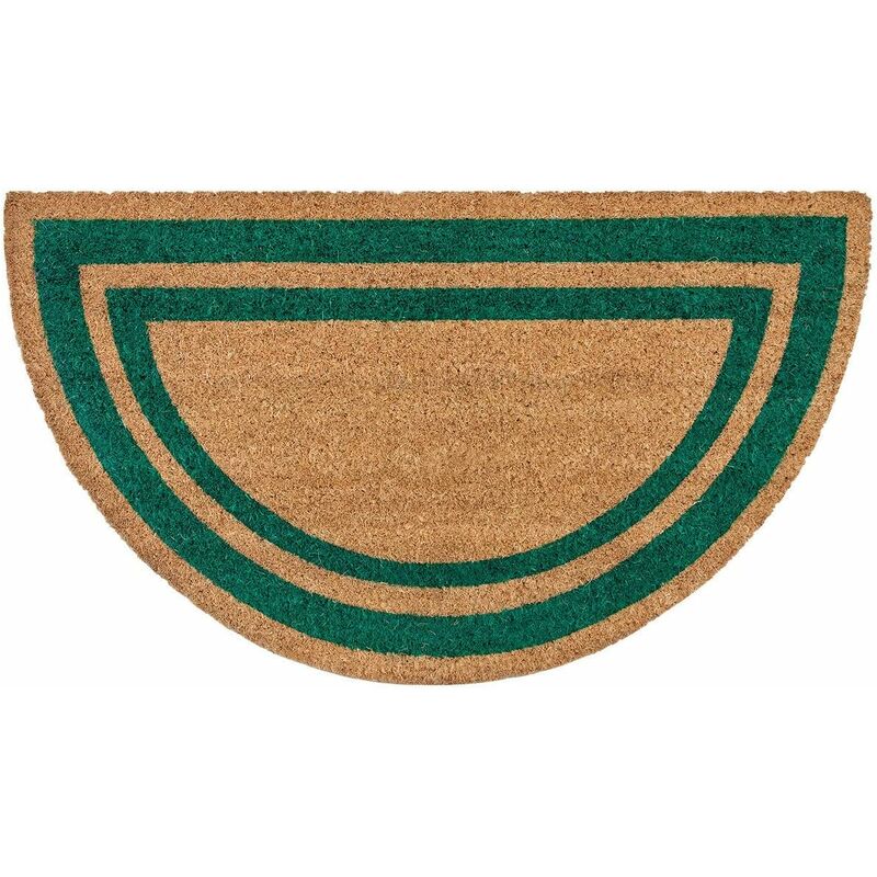 Paillasson en Noix de Coco Naturelle Antidérapant Porte d'entrée de Maison Demilune - Vert