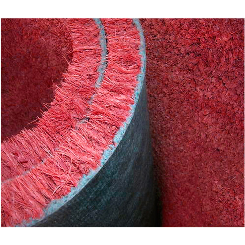 Paillasson en Noix de Coco Naturelle Rouge Dos Antidérapant Robuste Porte d'entrée de Maison - 40x70 cm
