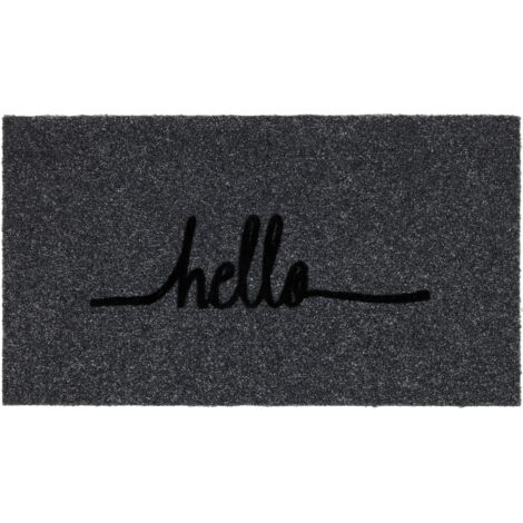 Paillasson extérieur et intérieur - 45 x 75 cm gris Hello