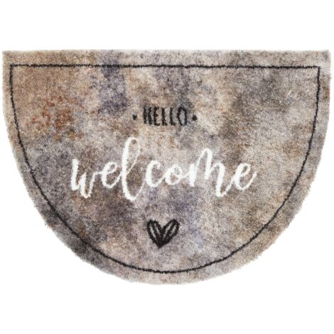 Paillasson extérieur et intérieur - 50 x 70 cm demi-cercle Hello Welcome